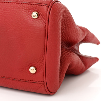 Gucci Pebbled Calfskin Medium Bamboo Shopper Tote Red 11 of 13