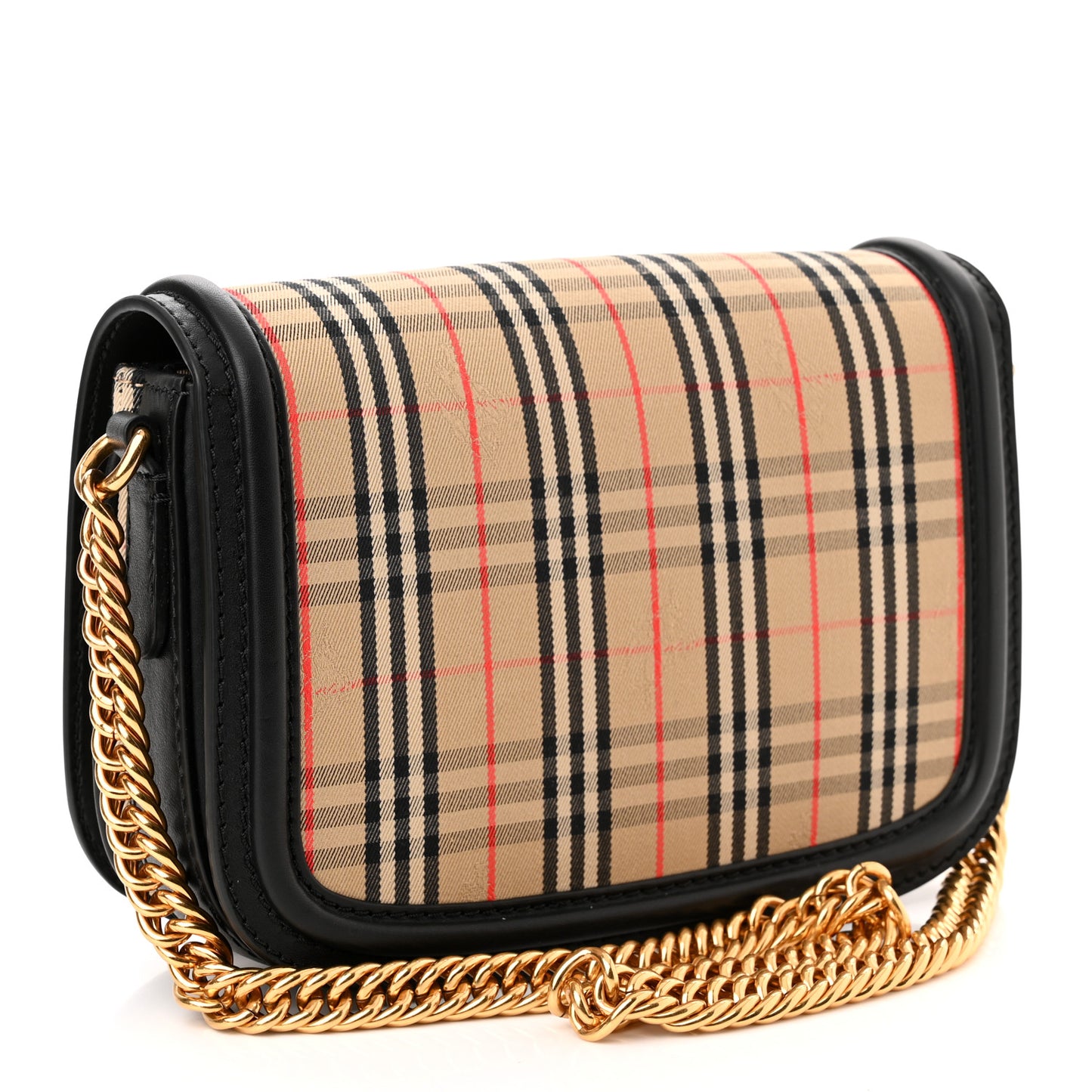Smooth Calfskin 1983 Knight Check Link Shoulder Bag Black