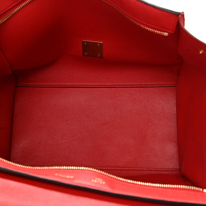 Celine Drummed Calfskin Suede Medium Trapeze Coquelicot 5 of 28