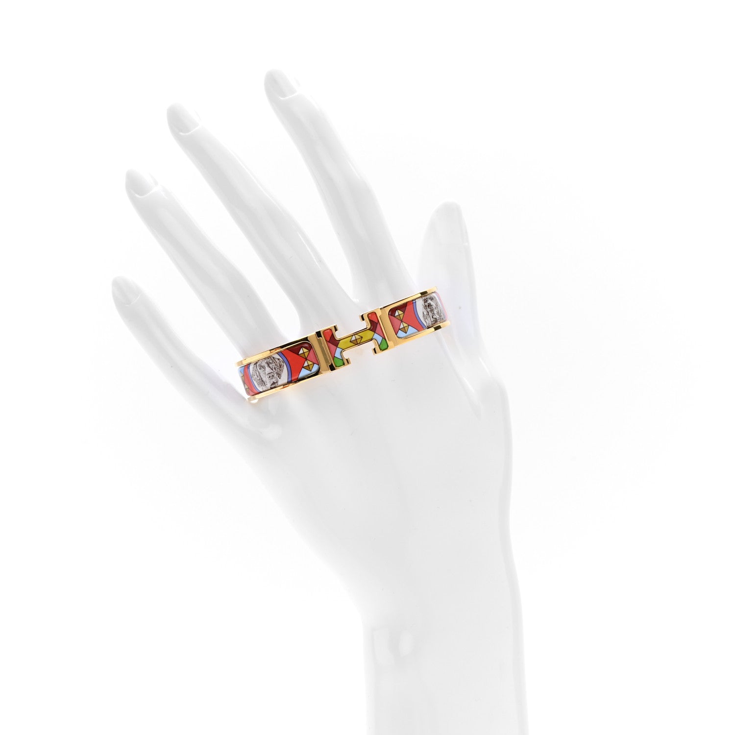 Hermes Enamel Narrow Colliers Et Chiens Clic Clac H Bracelet PM Amazone Pop 2 of 5