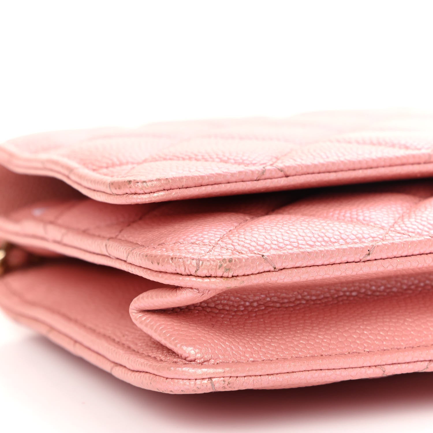 Chanel Iridescent Caviar Quilted Wallet on Chain WOC Rose Pink 10 of 12