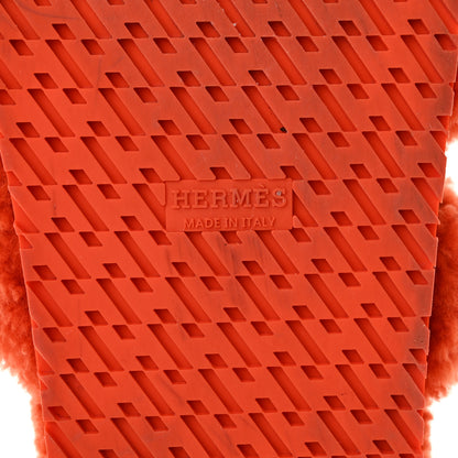 Hermes Woolskin Womens Chypre Sandals 40 Orange 6 of 12