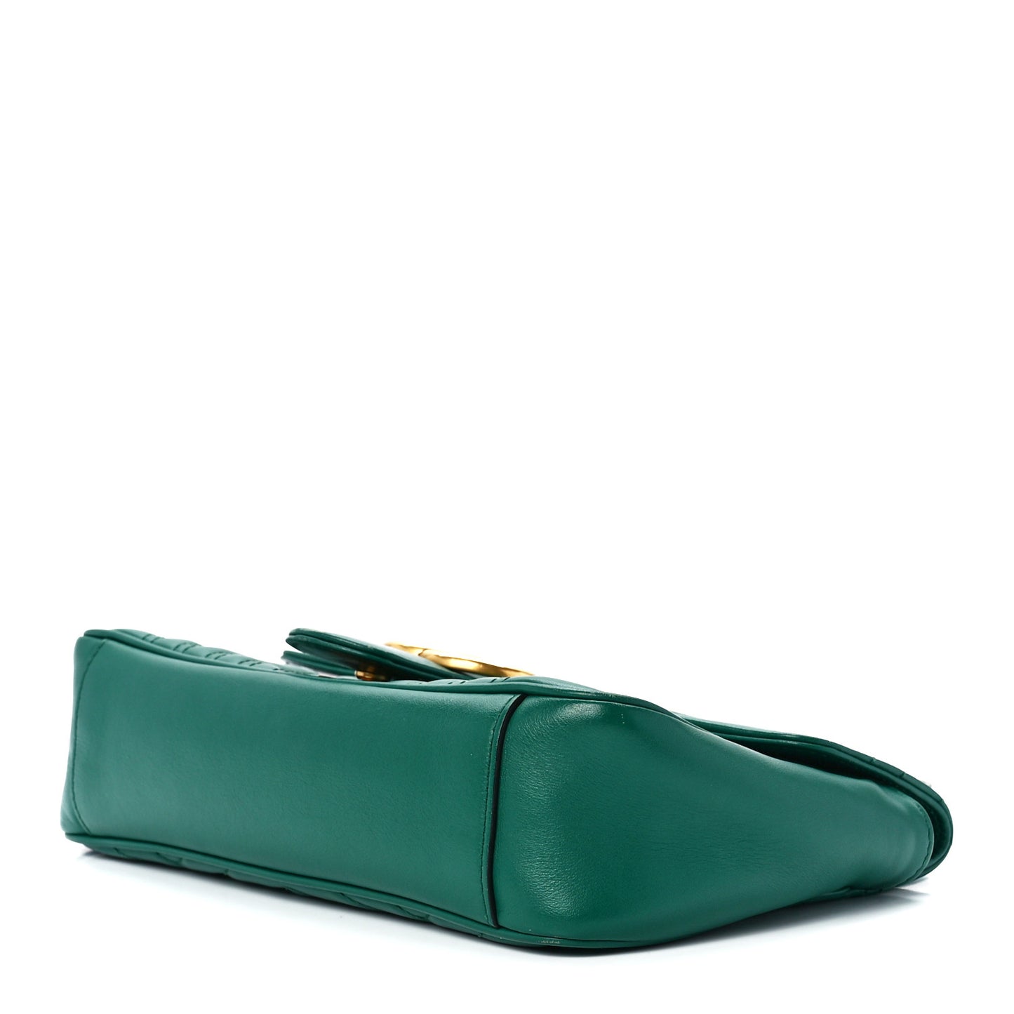 Calfskin Matelasse Small GG Marmont Shoulder Bag Emerald Green