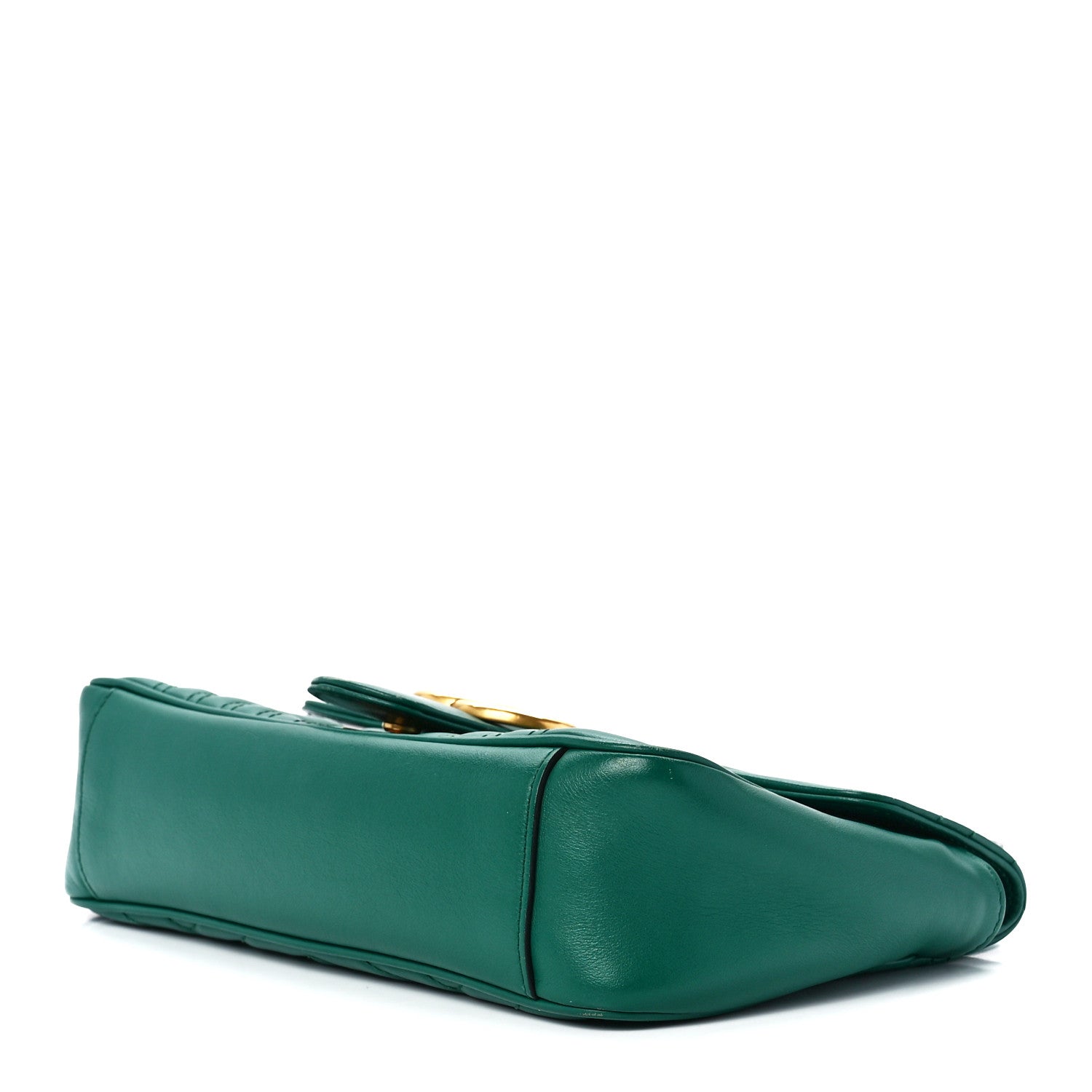 Gucci Calfskin Matelasse Small GG Marmont Shoulder Bag Emerald Green 10 of 15