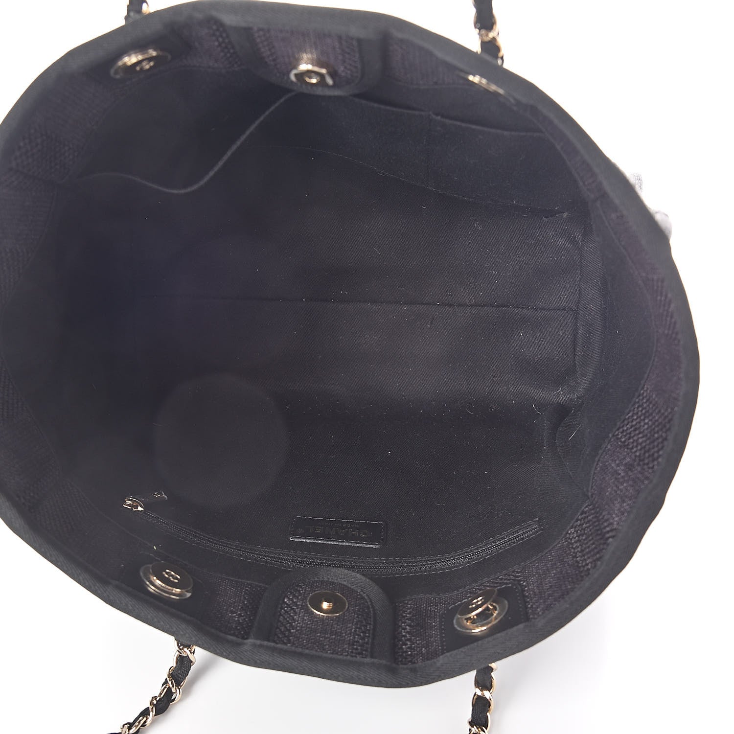 Chanel Mixed Fibers Striped Small Deauville Tote Navy Blue 5 of 11