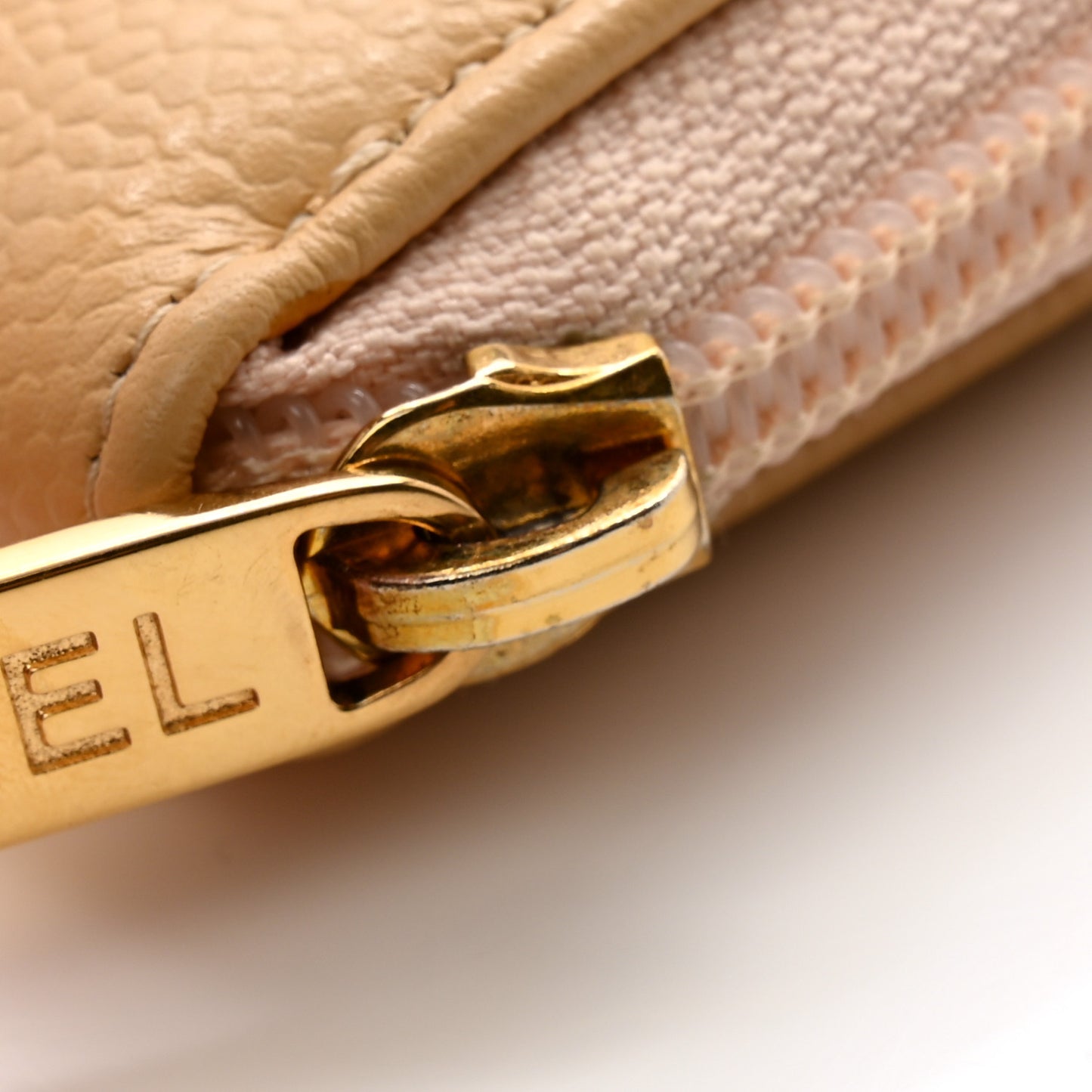 Caviar Large Timeless CC Zip Around Wallet Beige