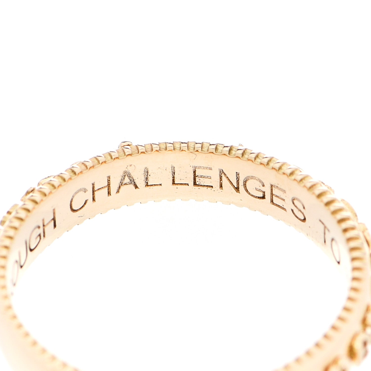 Foundrae 18K Yellow Gold Per Aspera Ad Astra Coin Edge Ring 54 6.75 6 of 8