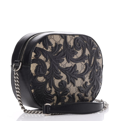 Gucci GG Supreme Monogram Arabesque Mini Chain Shoulder Bag Beige Black 3 of 7