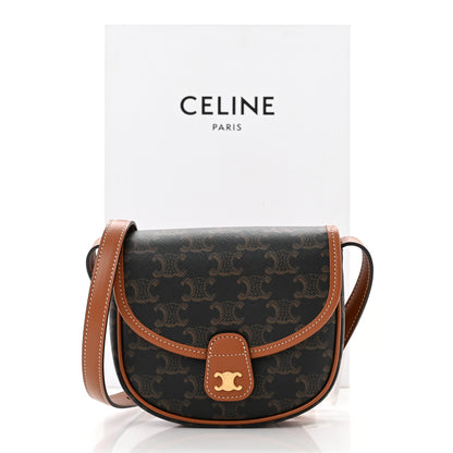 Celine Canvas Calfskin Triomphe Mini Besace Tan 10 of 10