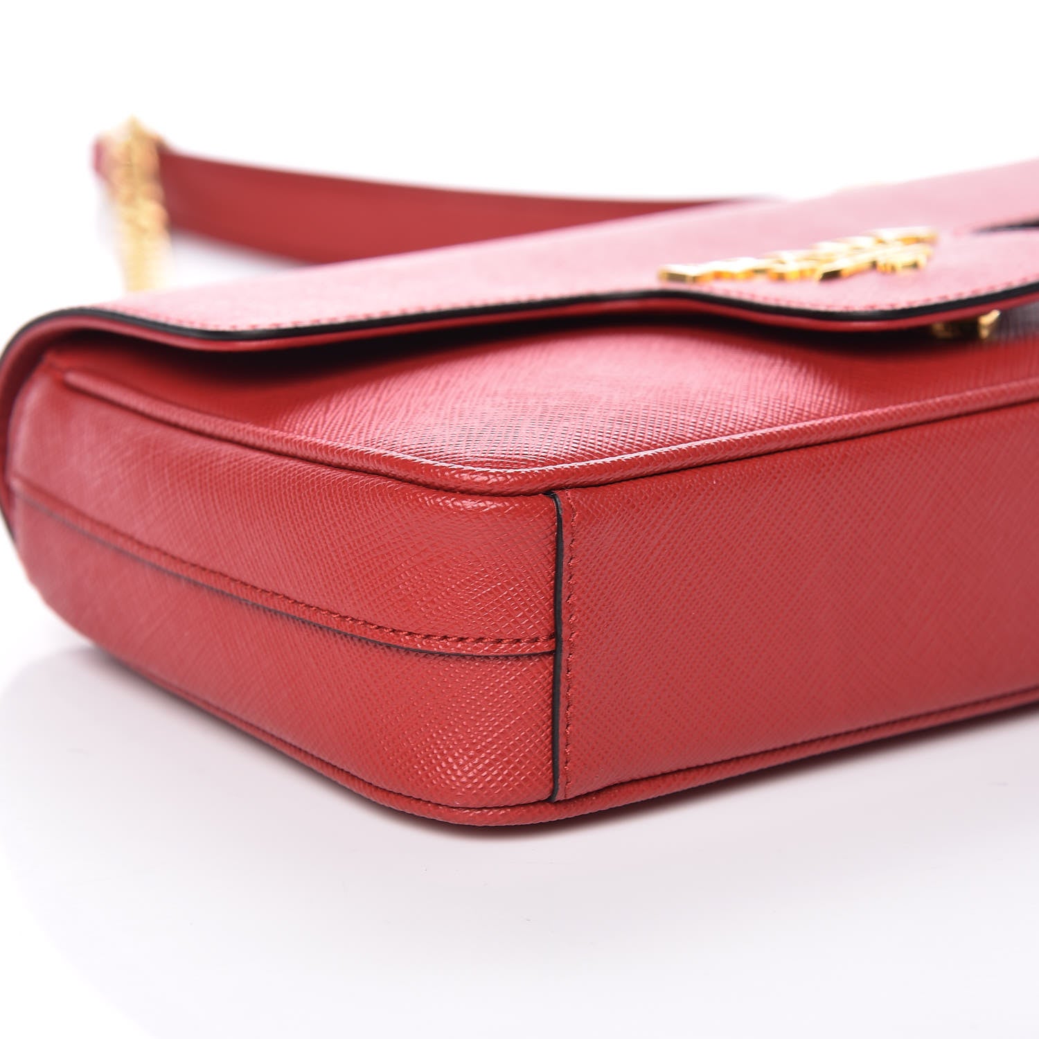 Prada Saffiano Flap Shoulder Bag Fuoco 8 of 10
