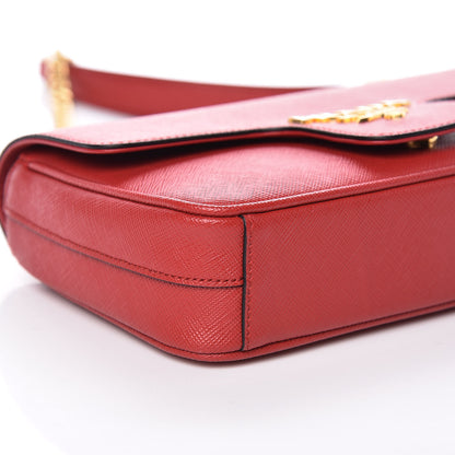 Prada Saffiano Flap Shoulder Bag Fuoco 8 of 10