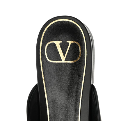 Valentino Garavani Calfskin Roman Stud Pointed Flat Mules 38.5 Black 7 of 8
