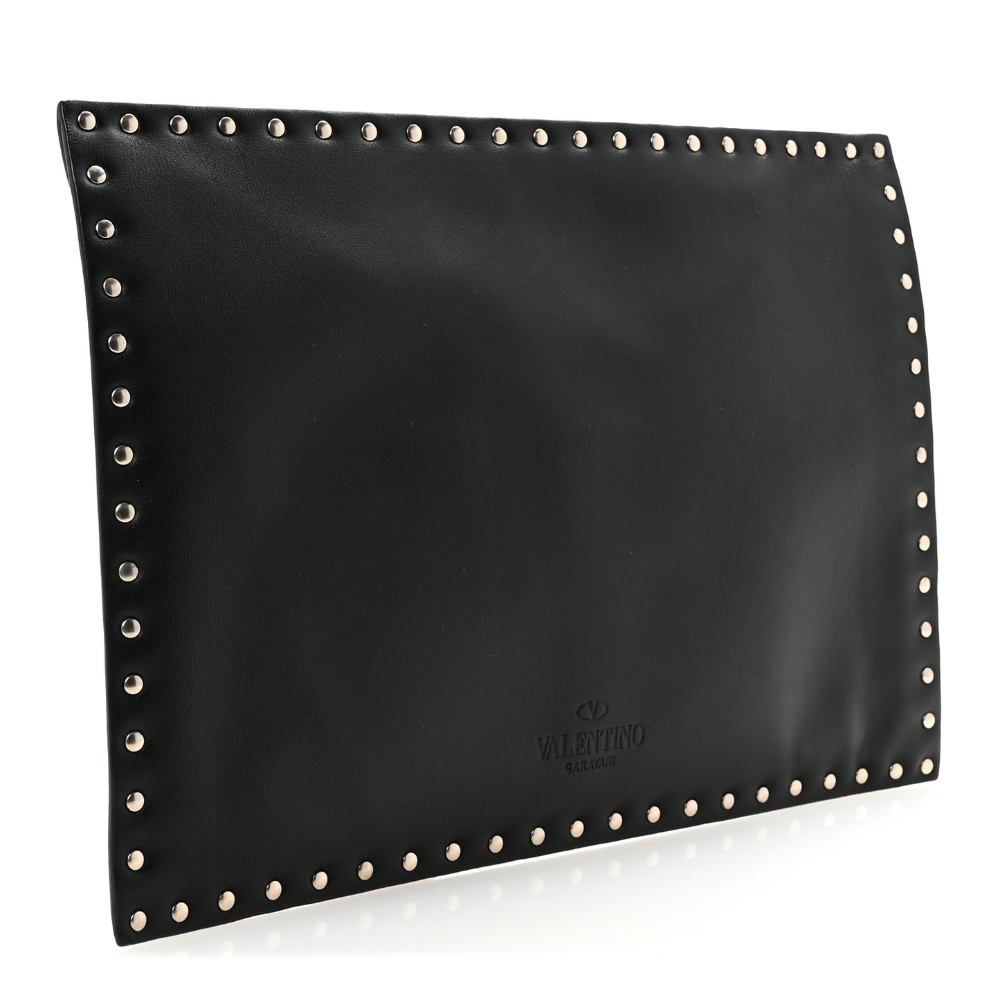 Vitello Untitled Rockstud Envelope Clutch Black