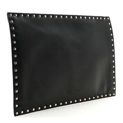 Valentino Garavani Vitello Untitled Rockstud Envelope Clutch Black 3 of 6