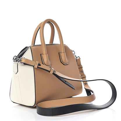 Givenchy Sugar Goatskin Mini Tri-Color Antigona Light Brown Beige Black 3 of 10