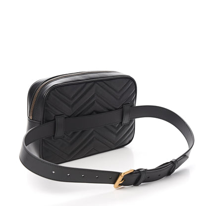 Gucci Calfskin Matelasse Mens GG Marmont Belt Bag 90 36 Black 2 of 9