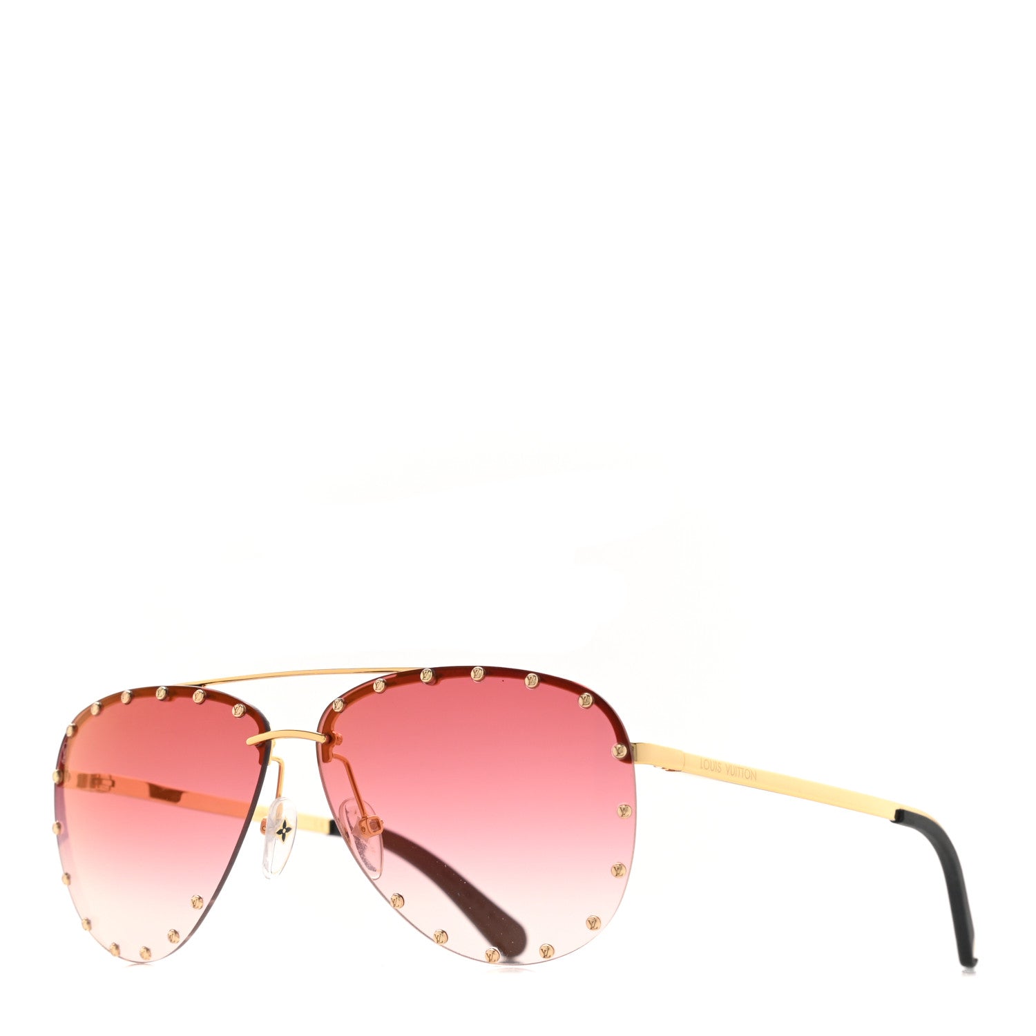 Louis Vuitton Metal The Party Aviator Sunglasses Z2348U Pink 1 of 10