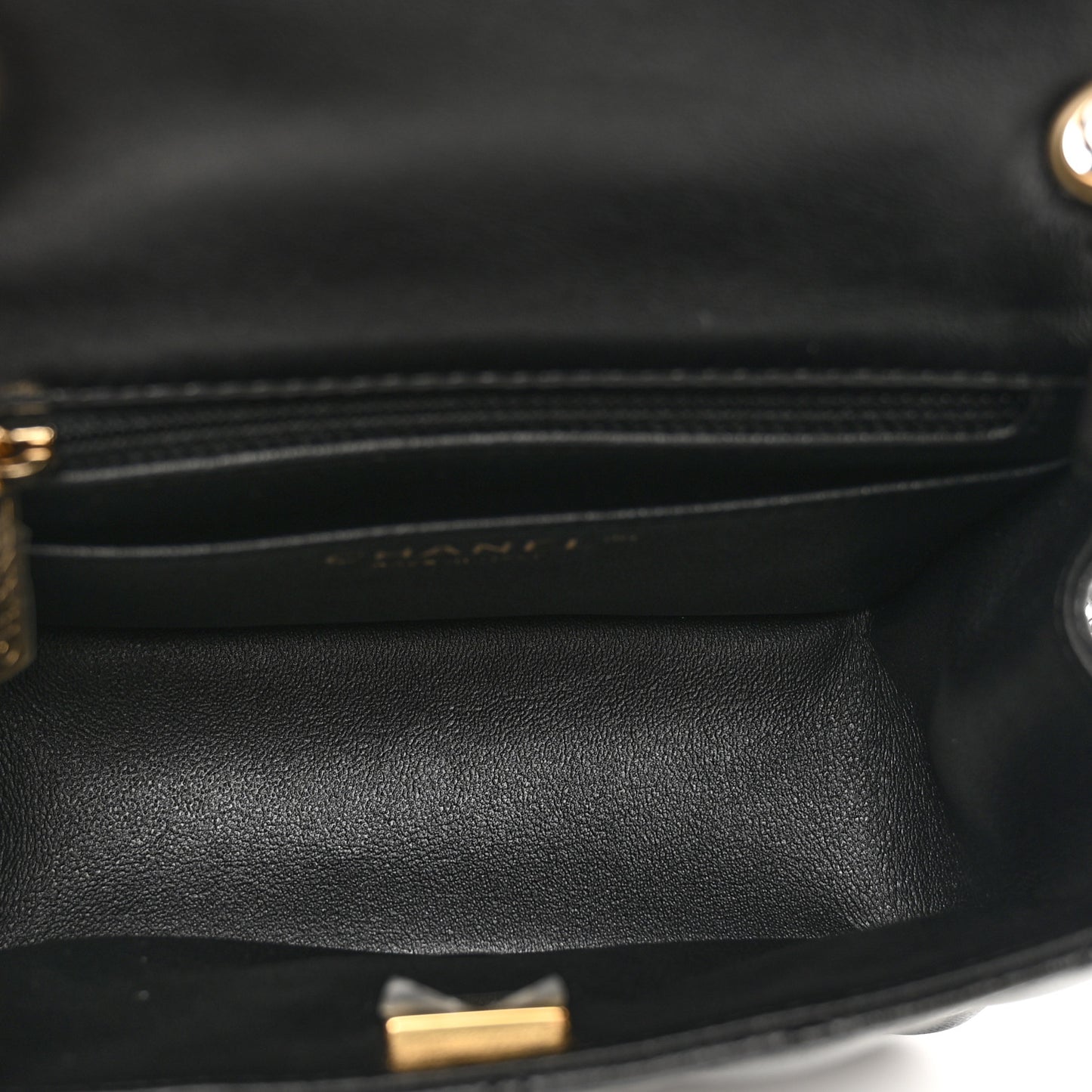 Lambskin Quilted Mini Square Flap Black