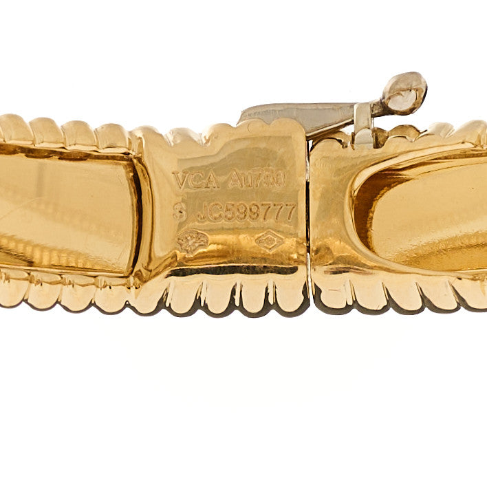 Van Cleef & Arpels 18K Yellow Gold Perlee Signature Bangle Bracelet S 3 of 3