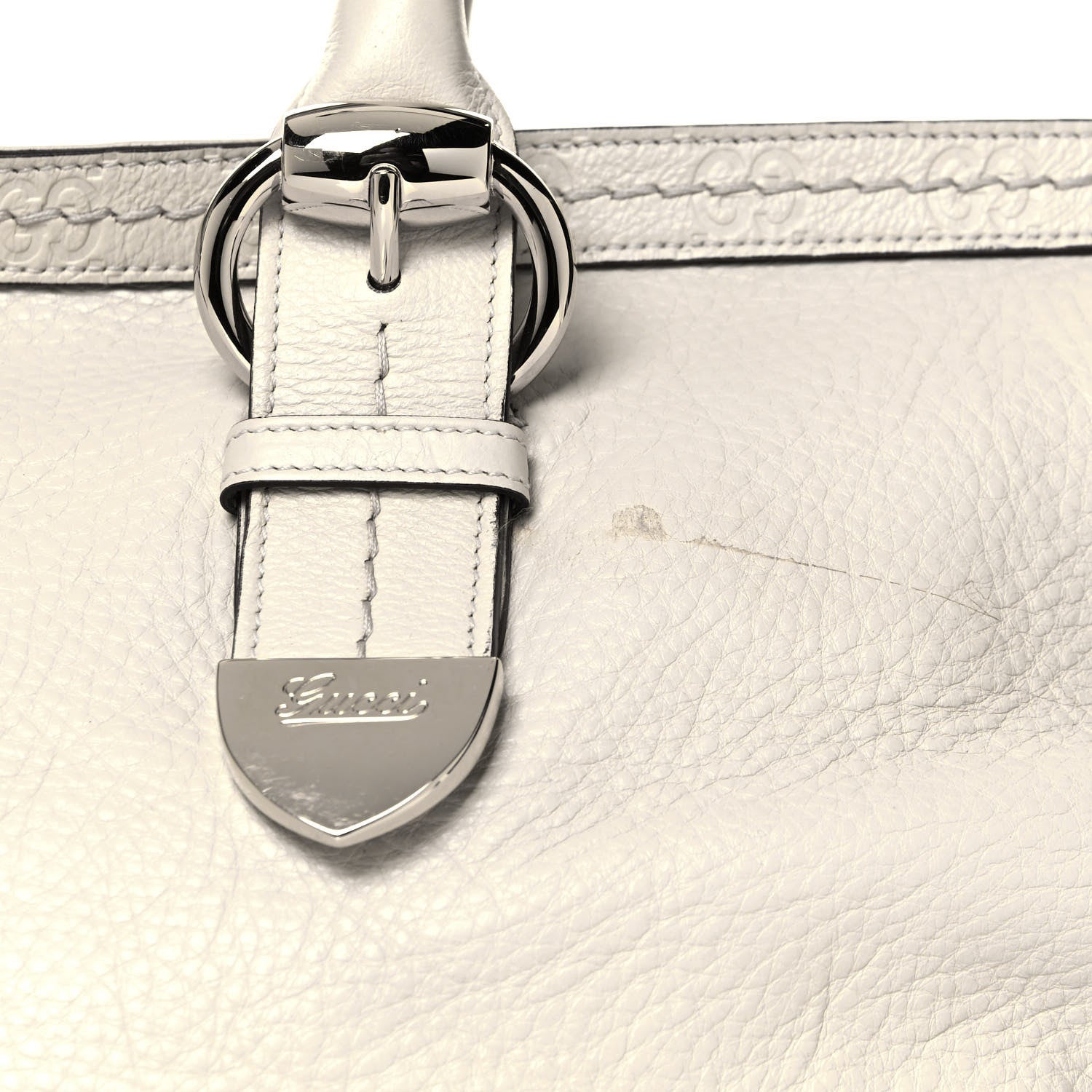 Gucci Calfskin Guccissima Large Signoria Tote Off White 13 of 13