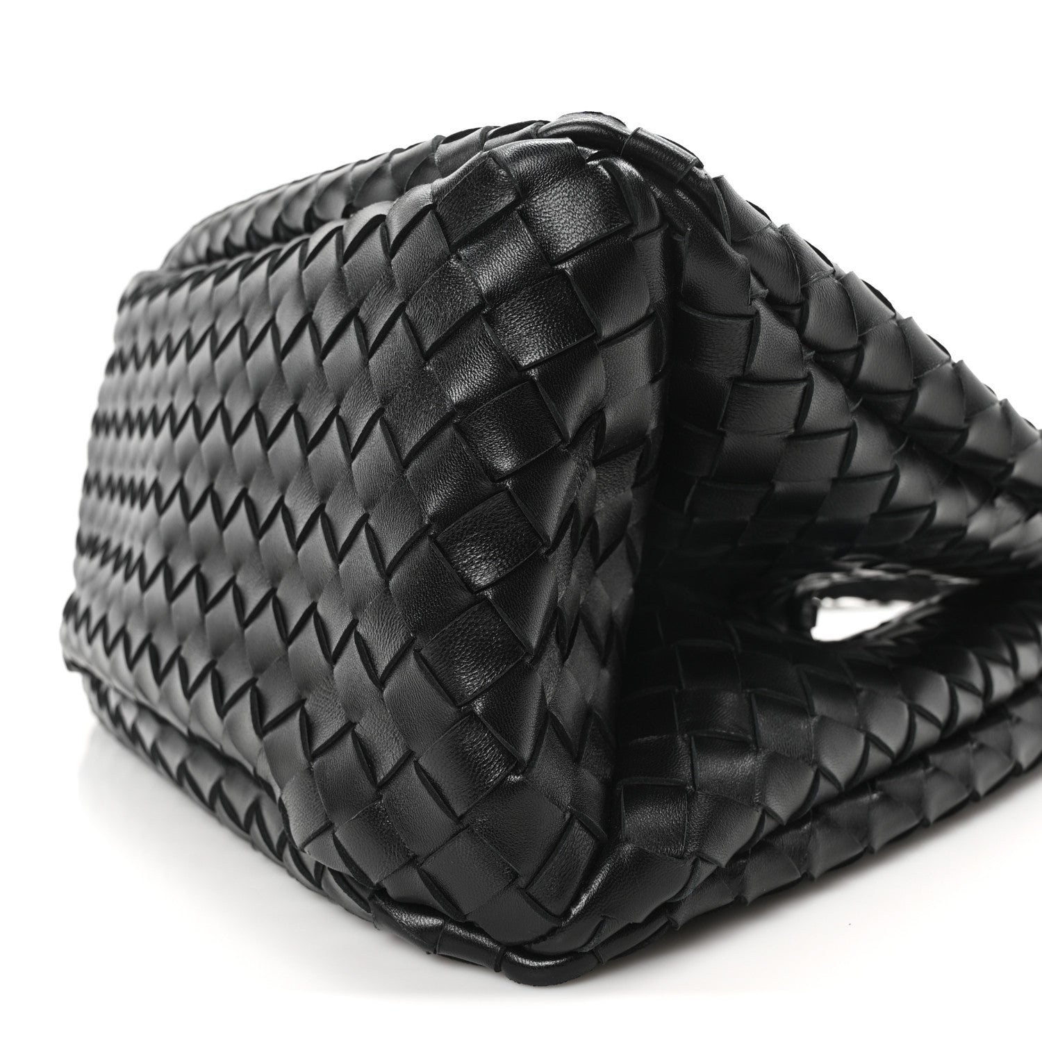 Bottega Veneta ブラックボディバッグ Bottega Veneta Nappa Intrecciato Medium Campana Shoulder Bag Black