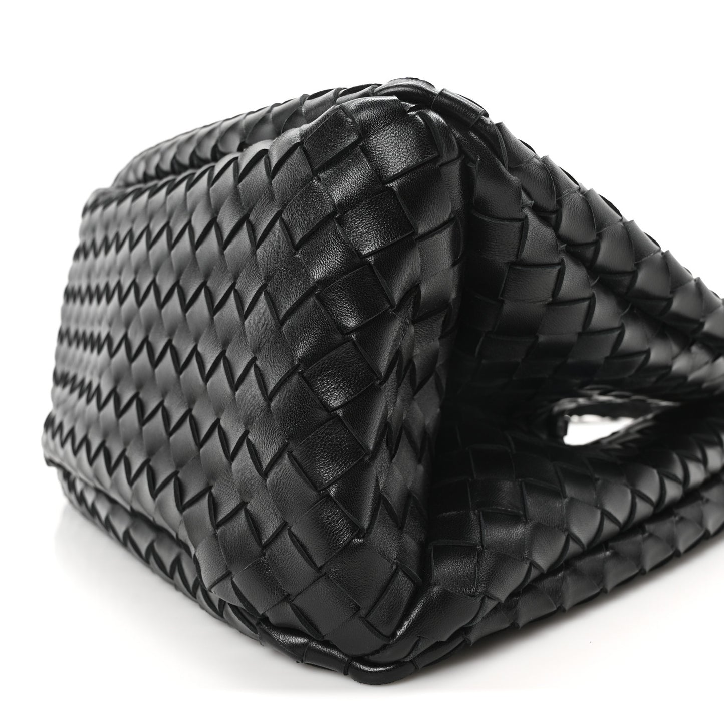 Nappa Intrecciato Medium Campana Shoulder Bag Black