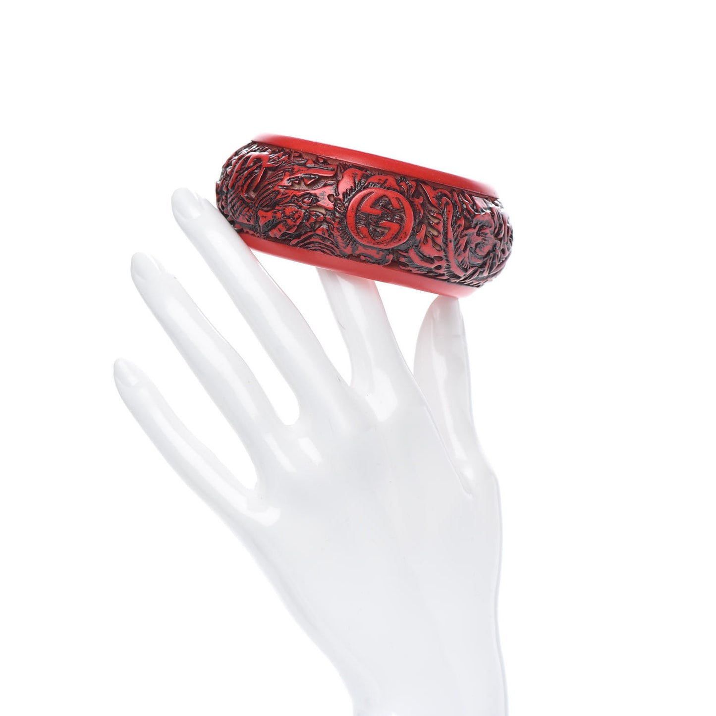 Resin Interlocking G Flora Bracelet Red