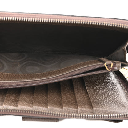 Gucci GG Supreme Monogram Web Ophidia Zip Around Phone Holder Wristlet Wallet Brown 6 of 11