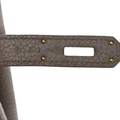 Hermes Taurillon Clemence Lizard Club Birkin 35 Etain Graphite 7 of 15