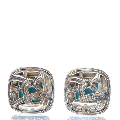 David Yurman Sterling Silver Turquoise 11mm Albion Earrings 3 of 4