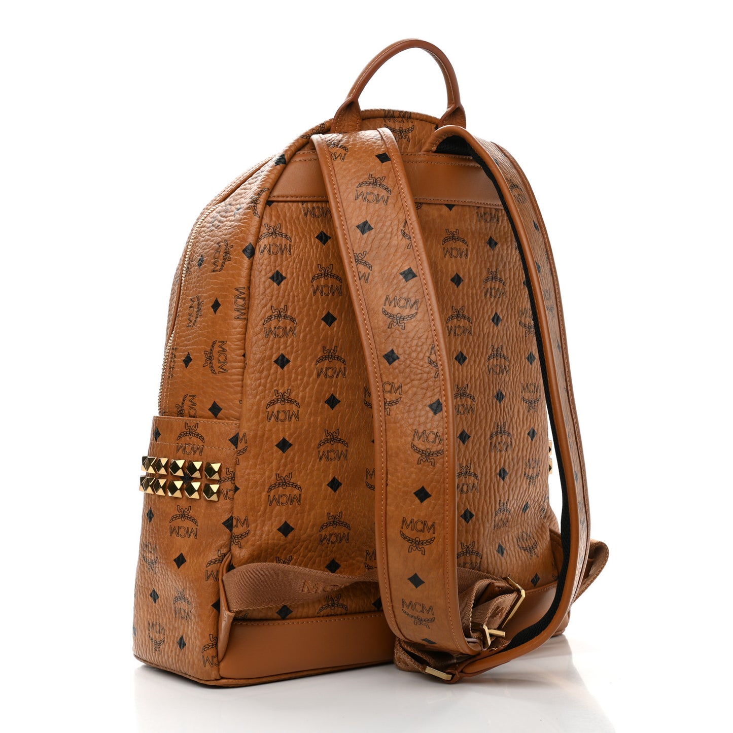Visetos Medium Side Studs Stark Backpack Cognac