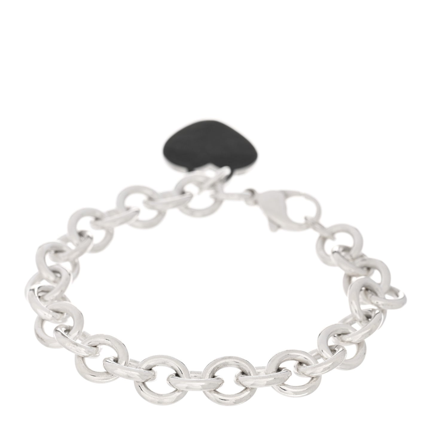 Sterling Silver Heart Tag Charm Bracelet