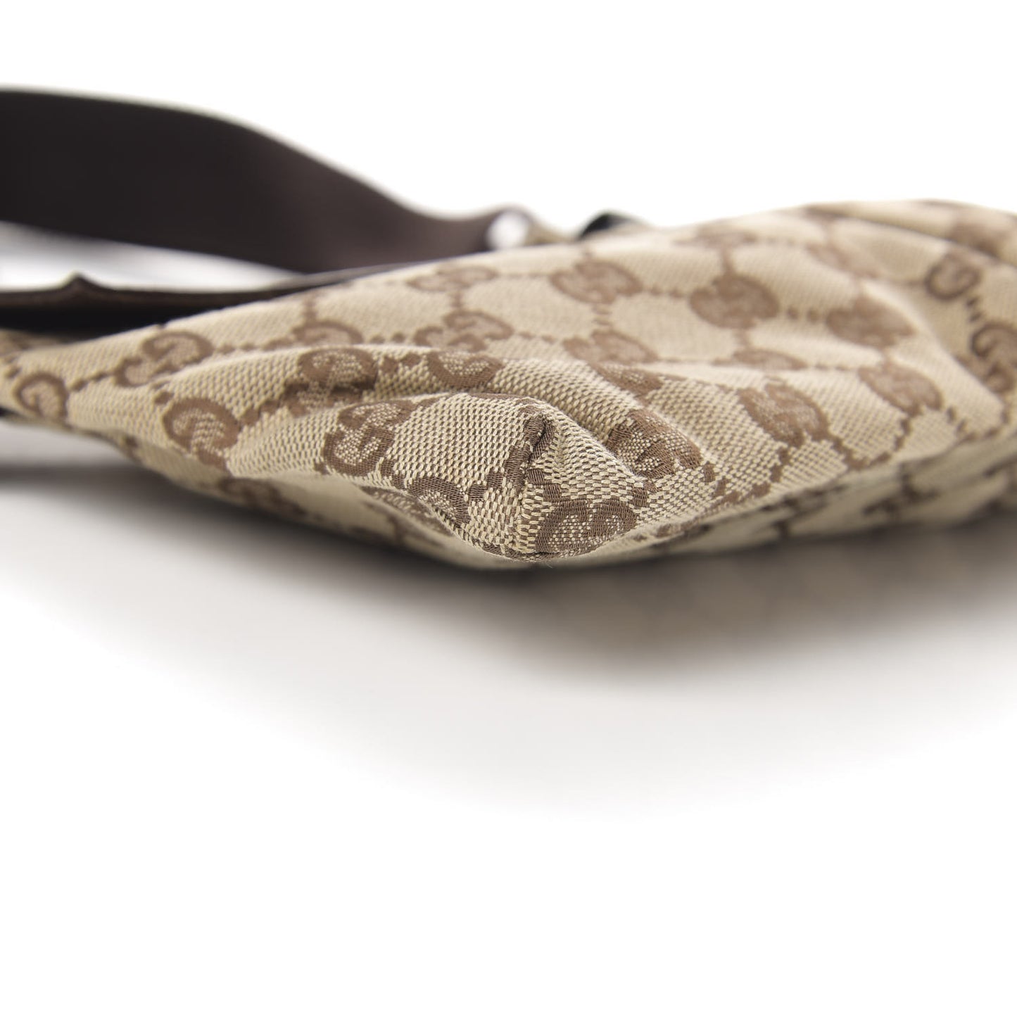 GG Monogram Web Double Pocket Belt Bag Dark Brown