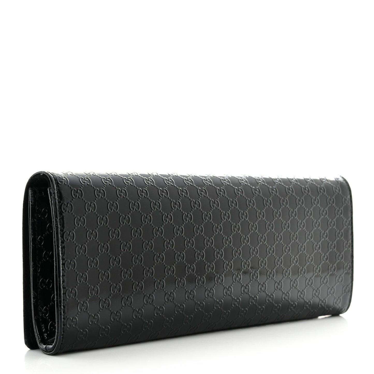 Patent Microguccissima Small Broadway Clutch Black