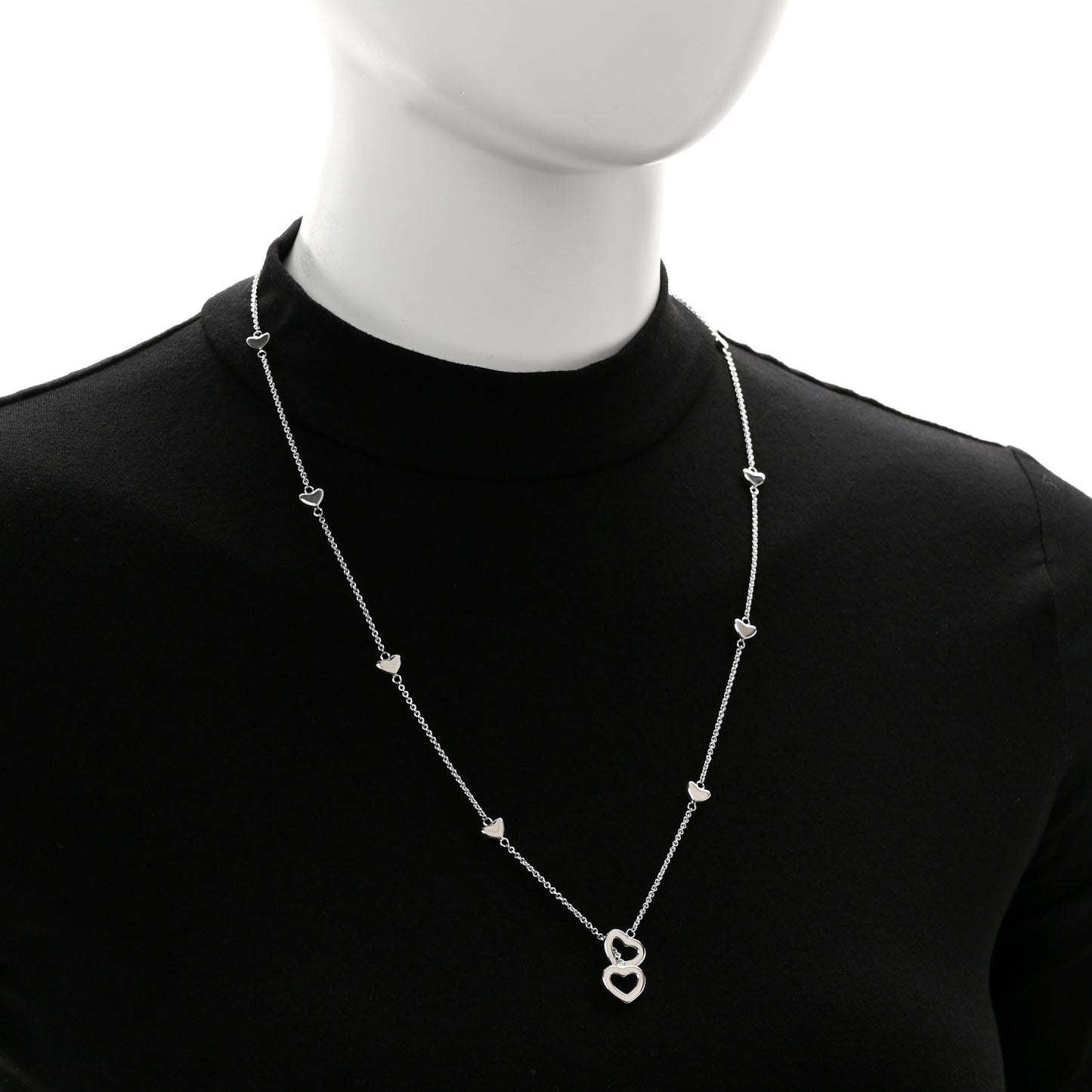Sterling Silver Heart Lariat Necklace