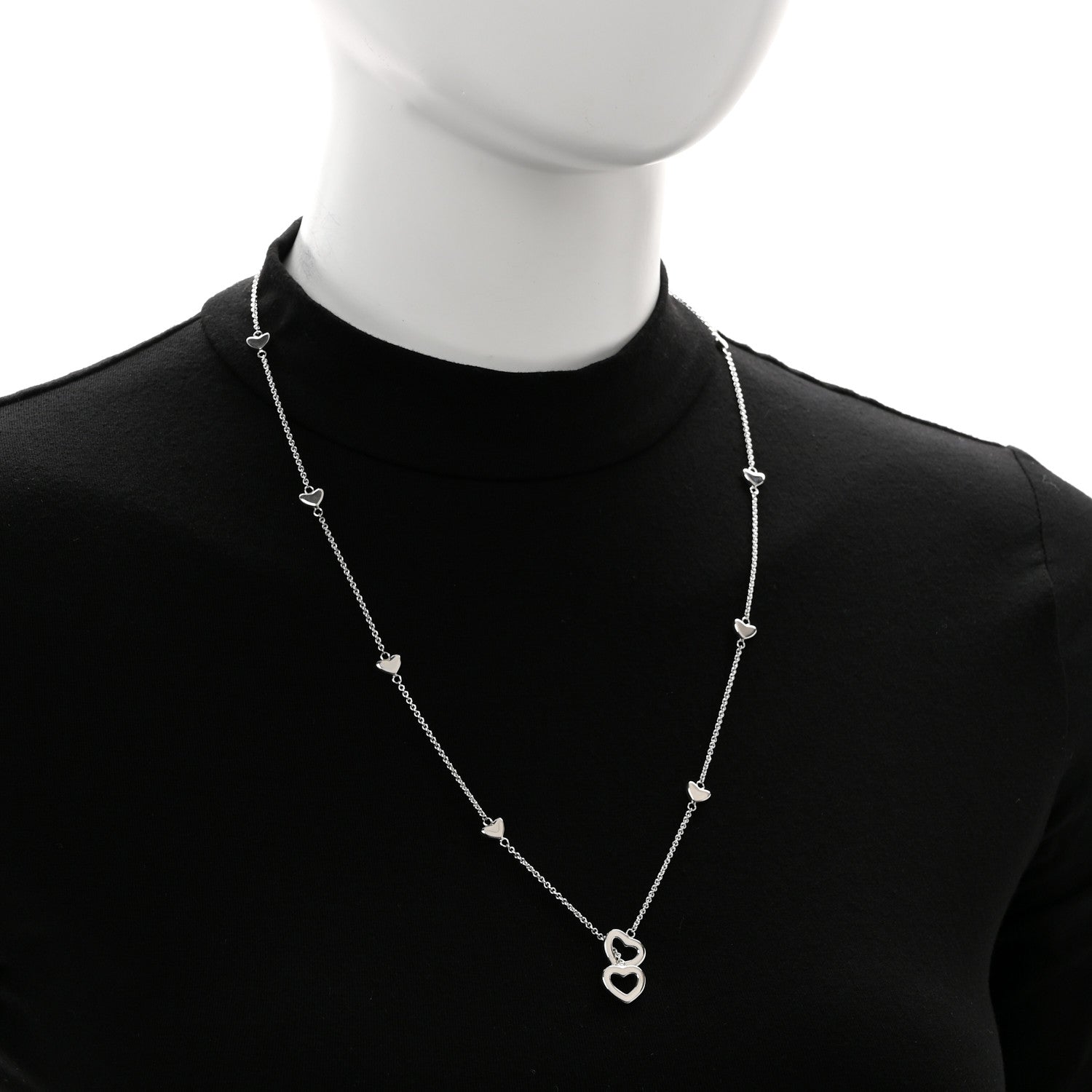 Tiffany Sterling Silver Heart Lariat Necklace 2 of 5