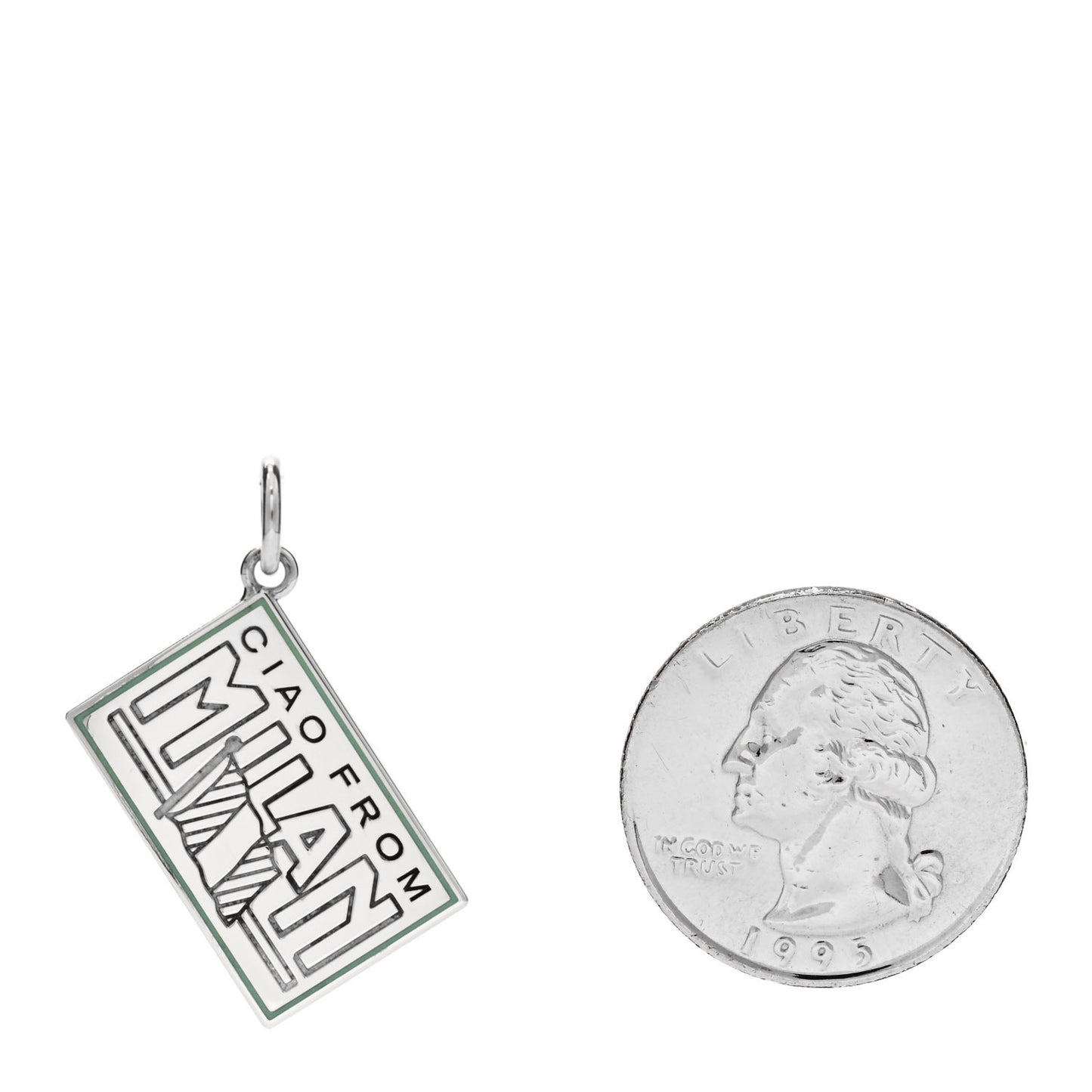 Sterling Silver Enamel Milan Postcard Charm Blue
