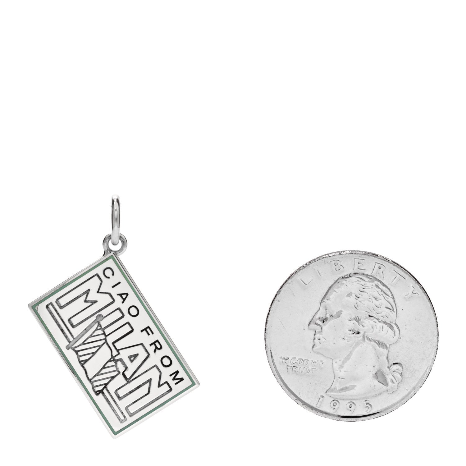 Tiffany Sterling Silver Enamel Milan Postcard Charm Blue 2 of 5