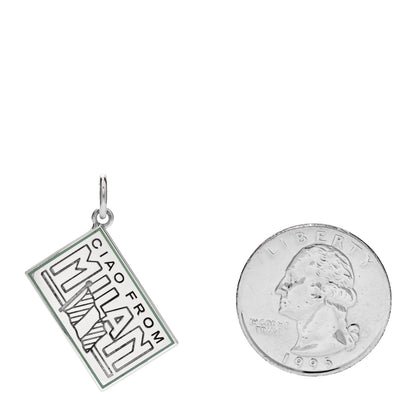 Tiffany Sterling Silver Enamel Milan Postcard Charm Blue 2 of 5