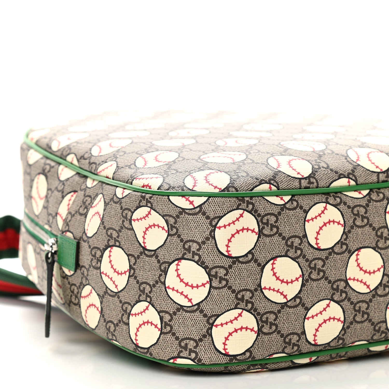 Gucci GG Supreme Monogram Baseballs Web Childrens Backpack Green 8 of 9