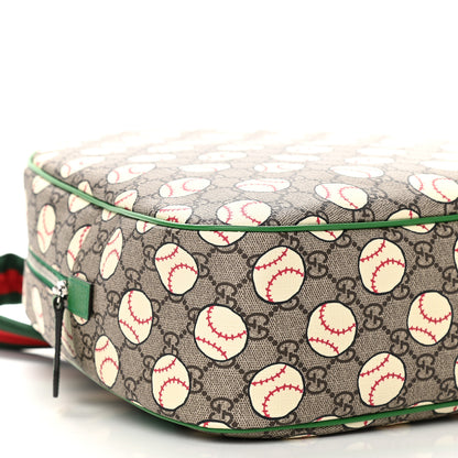 Gucci GG Supreme Monogram Baseballs Web Childrens Backpack Green 8 of 9
