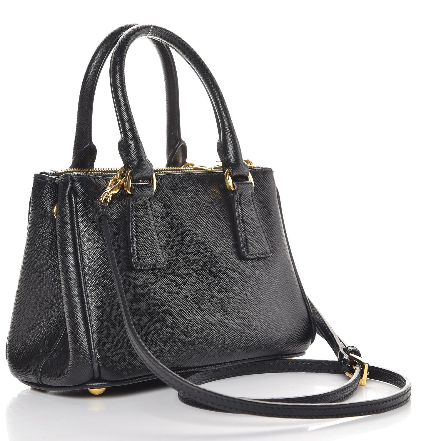 Prada Saffiano Lux Mini Galleria Double Zip Tote Black 4 of 11