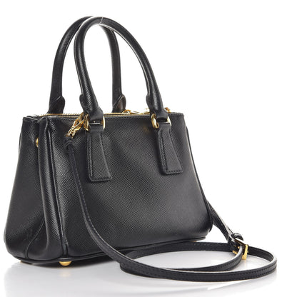 Prada Saffiano Lux Mini Galleria Double Zip Tote Black 4 of 11