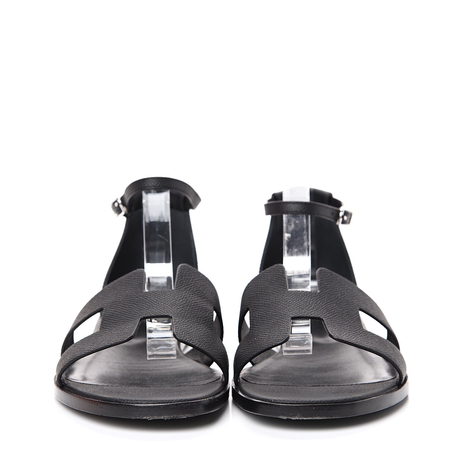 Hermes Epsom Santorini Sandals 41 Black 2 of 12