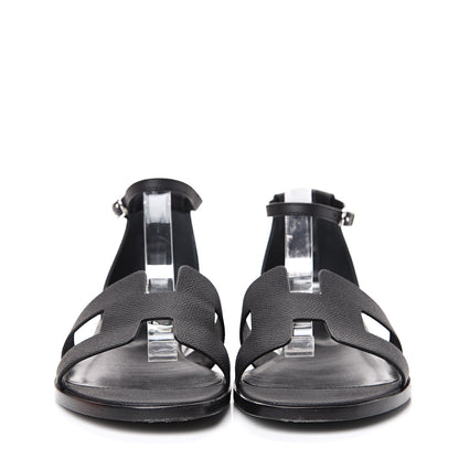 Hermes Epsom Santorini Sandals 41 Black 2 of 12