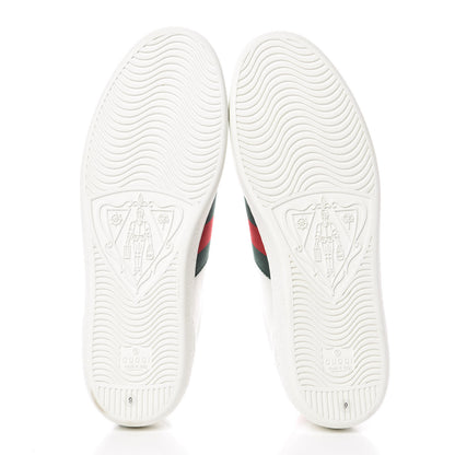 Gucci Calfskin Ayers Web Kingsnake Embroidered Mens Ace Sneakers 9 Green Red 5 of 9