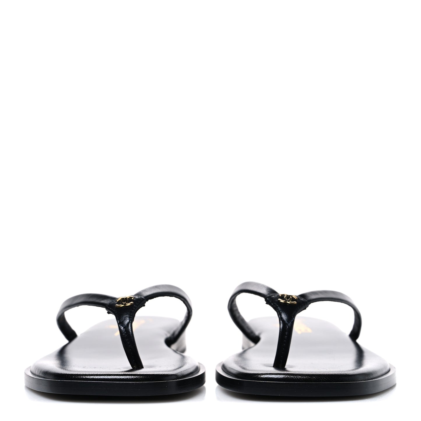 Goatskin CC Times Square Thong Sandals 39 Black