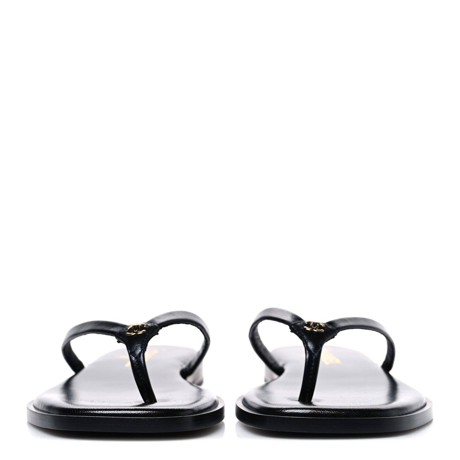 Chanel Goatskin CC Times Square Thong Sandals 39 Black 3 of 11