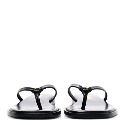 Chanel Goatskin CC Times Square Thong Sandals 39 Black 3 of 11