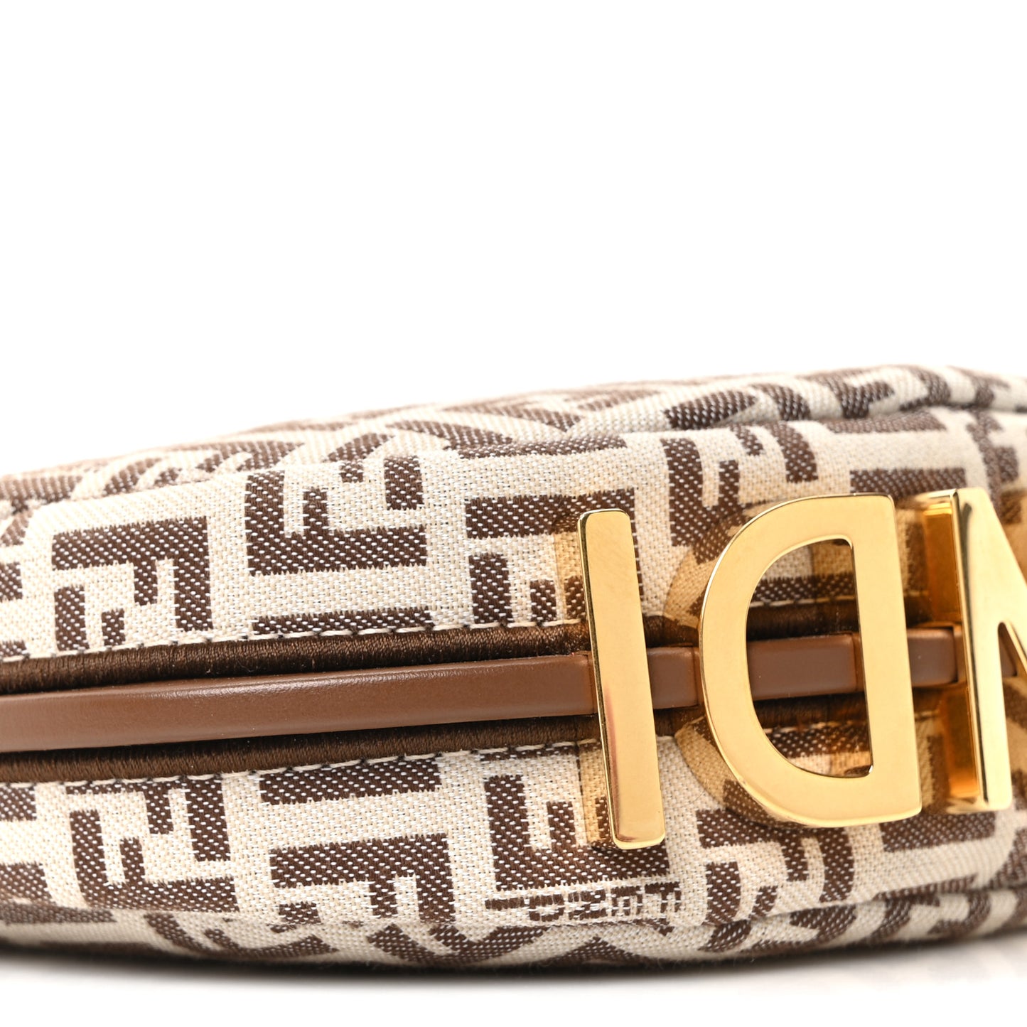 Fabric Jacquard FF 1974 Nano Fendigraphy Hobo Charm Beige